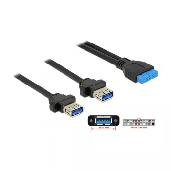 Cable USB DeLOCK 85244 0,8 m negro