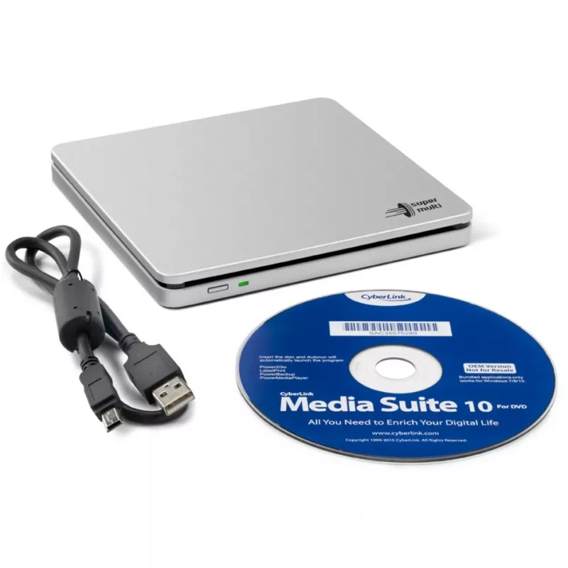 GP70NS50 SLIM, grabadora de DVD externa (plata, externa, USB 2.0, 5,25)