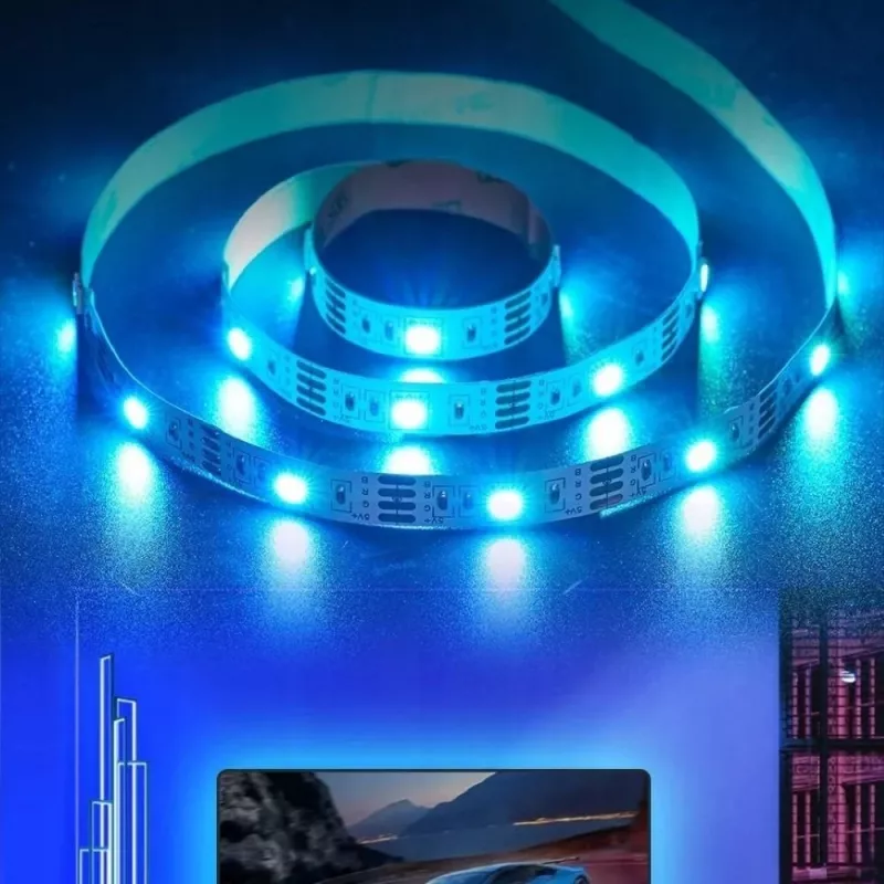 Tira LED Vention PAAWJ RGB 5 m USB 5V con mando a distancia IR, montaje con cinta adhesiva de doble cara