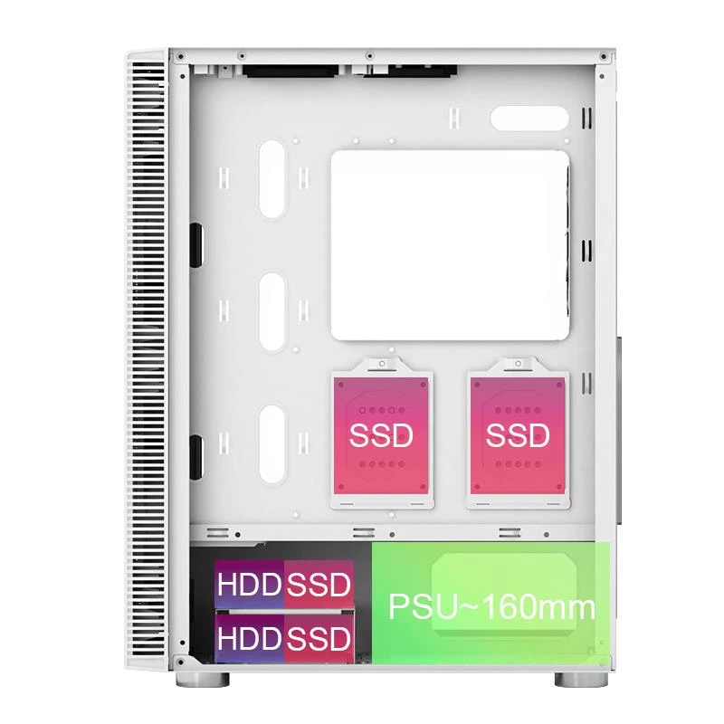 Caja de PC Montech X3 GLASS torre Midi blanca