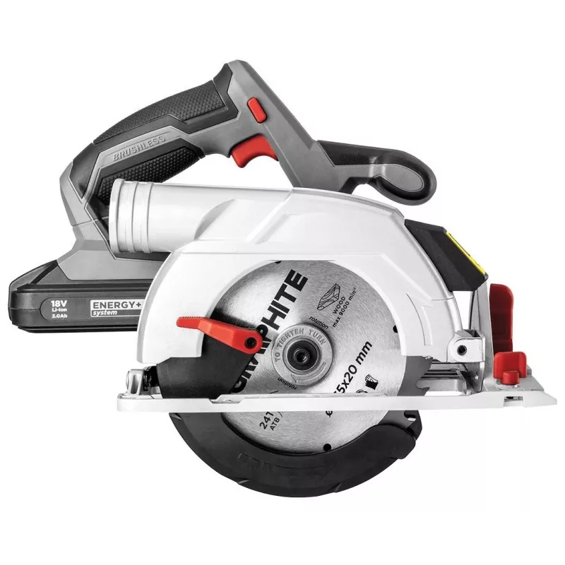 Sierra circular Graphite 58G023, 16,5 cm, gris, rojo, plata, 4200 rpm