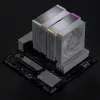 Disipador de CPU Jonsbo HX6280, PWM, RGB - 130 mm, blanco