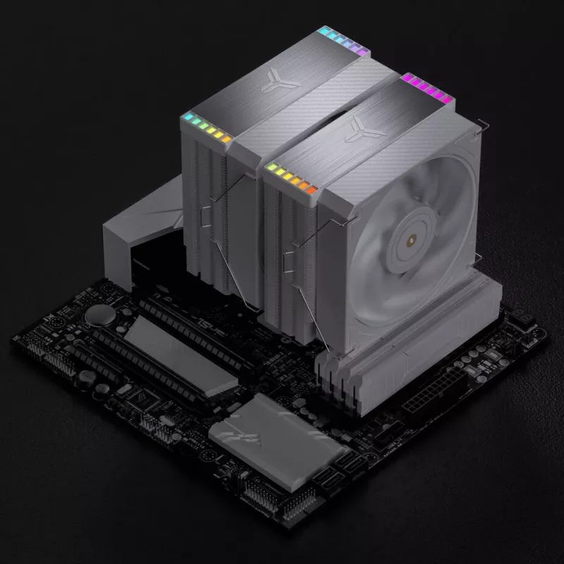 Disipador de CPU Jonsbo HX6280, PWM, RGB - 130 mm, blanco