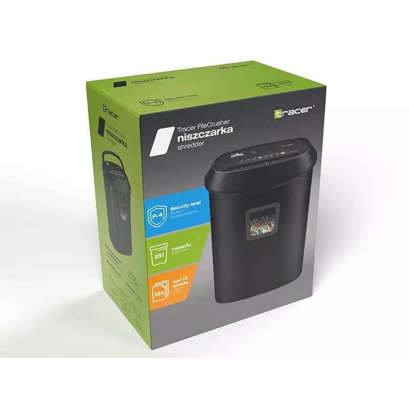 Destructora de documentos Tracer FileCrusher, negra