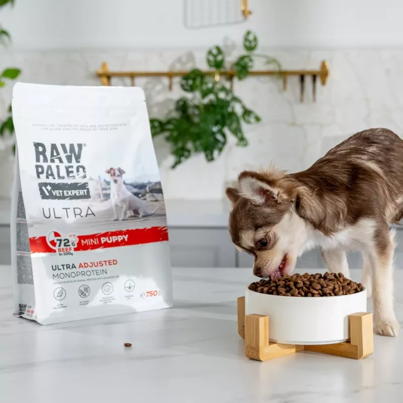 VETEXPERT RAW PALEO Ultra Mini Puppy vacuno, pienso para cachorros de razas pequeñas, 2 kg