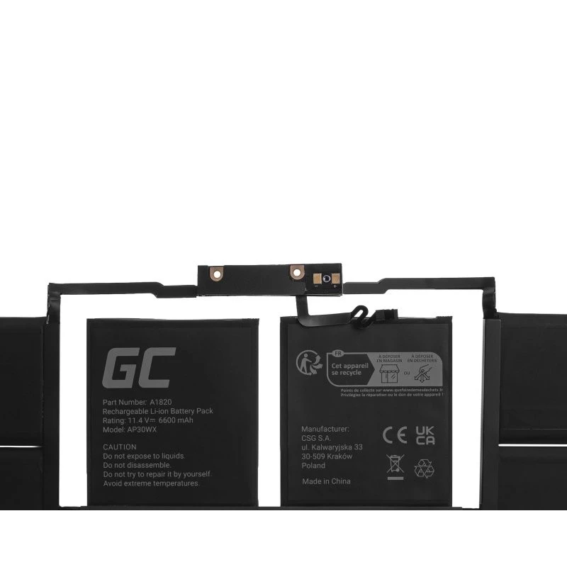 Batería Green Cell AP30WX para Apple MacBook Pro 15 A1707