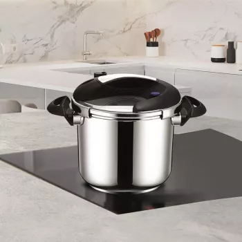 Olla a presión Maestro MR-2901, 6 L, 22 cm de diámetro, plateada, revestimiento antiadherente