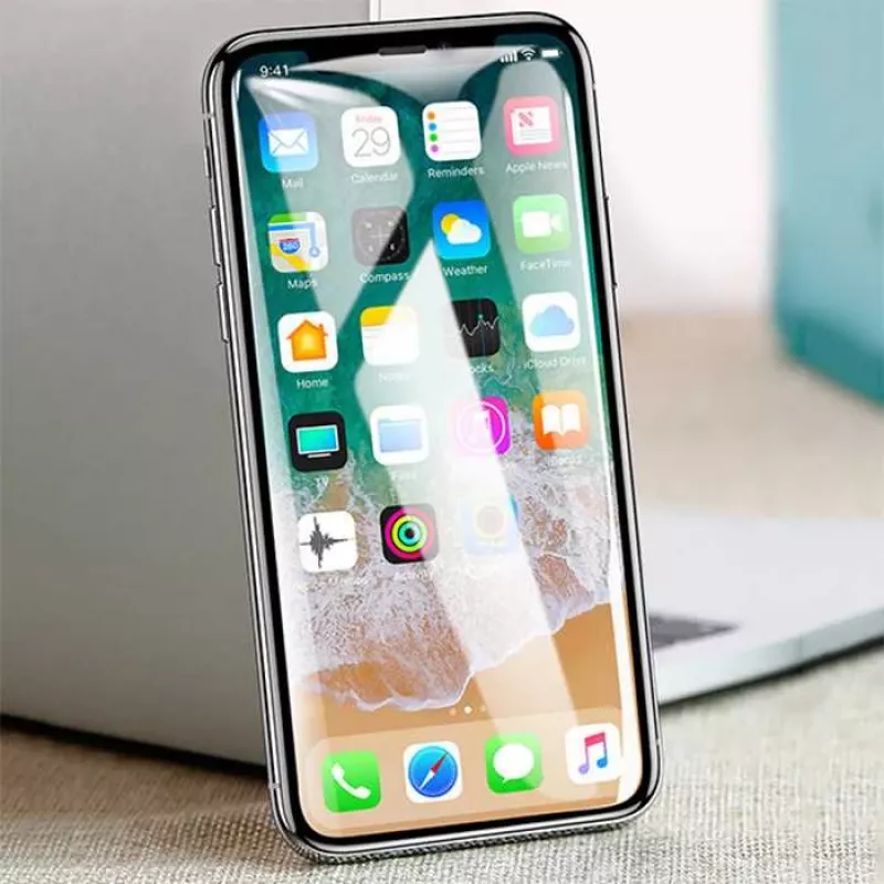 Protector de pantalla de cristal templado Devia Van Entire View para iPhone XR — antirreflejo, negro