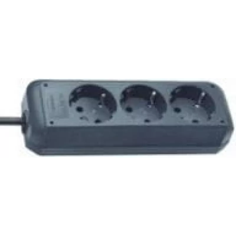 brennenstuhl Eco-Line - Regleta de enchufes - 3 tomas - cable de 1,5 m - negro (1158620015)
