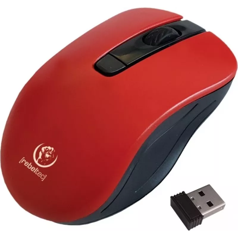 Ratón inalámbrico óptico Rebeltec STAR rojo