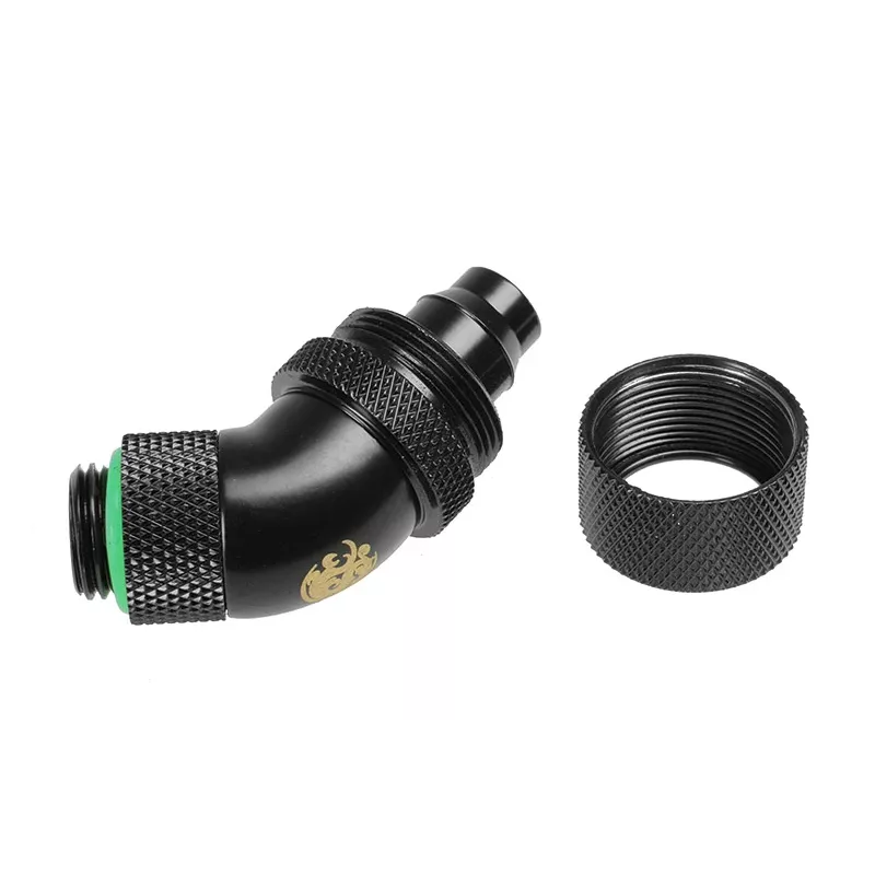 Racor BitsPower BP-MB45R2CPF-CC3U de latón para refrigeración líquida de PC, negro y verde
