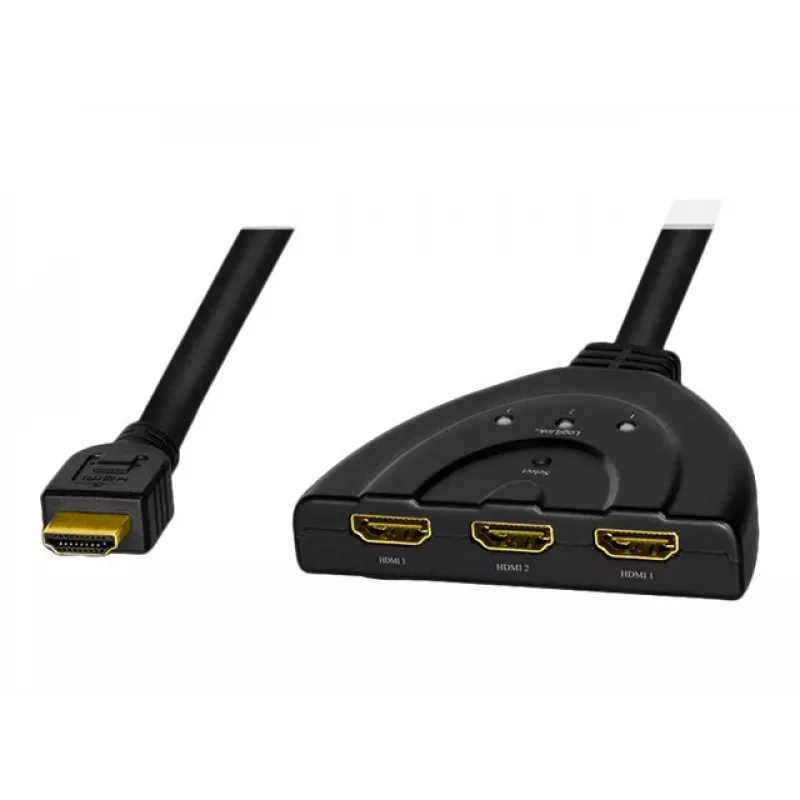 LogiLink - Divisor/conmutador de vídeo/audio - 3 x HDMI - Sobremesa