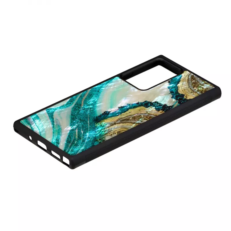 Funda protectora iKins para Samsung Galaxy Note 20 Ultra — diseño ágata aguamarina