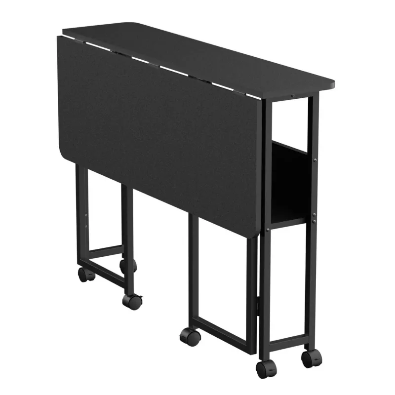 Mesa plegable Maclean, negra, portátil 100x58 cm, máx. 50 kg, MC-126 B