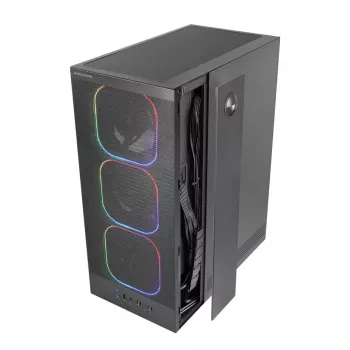 Caja de PC TACENS MARS MC-NEBULA Midi Tower con cristal templado, cuatro ventiladores aRGB de 120 mm, compatible con ATX, GPU hasta 30,2 cm