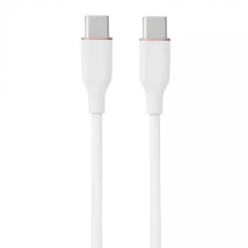 Cable de silicona USB Type-C - Type-C, 100W (blanco, 3 m)