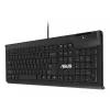 Teclado con cable de tamaño completo ASUS KU100 negro, distribución estonia, USB Type-A, cable de 2 m