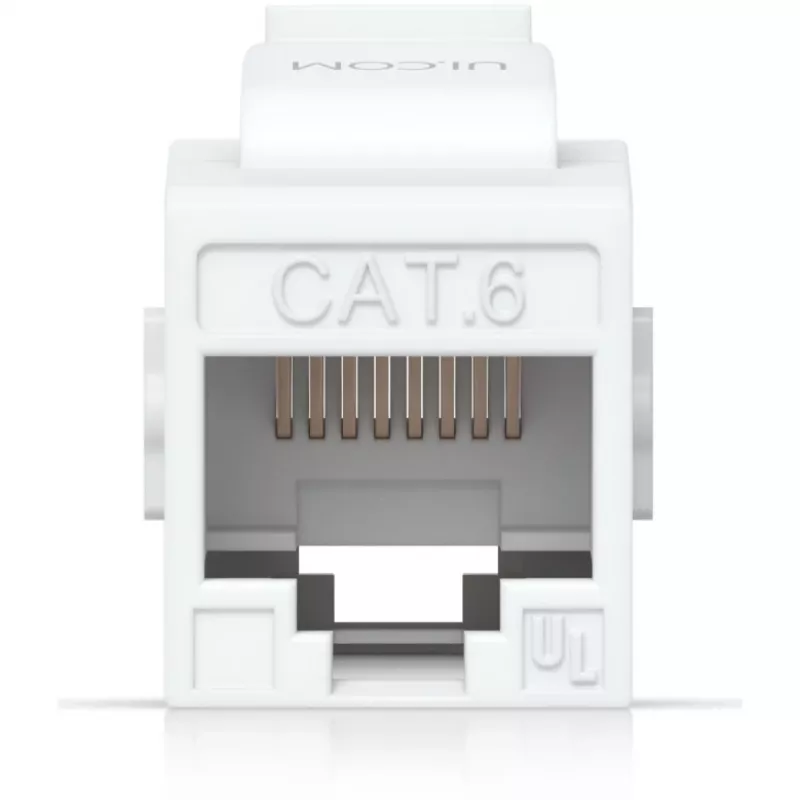 UBIQUITI CAT6 KEYSTONE COUPLER, PACK DE 12. ACOPLADOR KEYSTONE CAT6 PASANTE PARA CONECTAR SIN PROBLEMAS CABLES ETHERNET PRECONFECCIONADOS