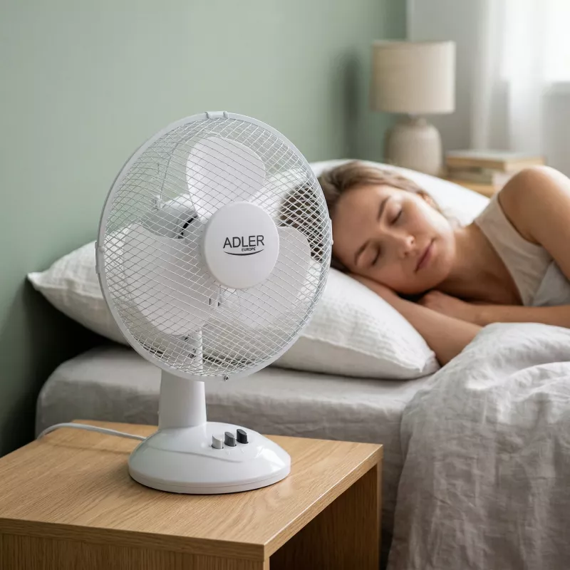 Adler | AD 7302 | Ventilador de mesa | Blanco | Diámetro 23 cm | Número de velocidades 2 | Oscilación | 60 W | No