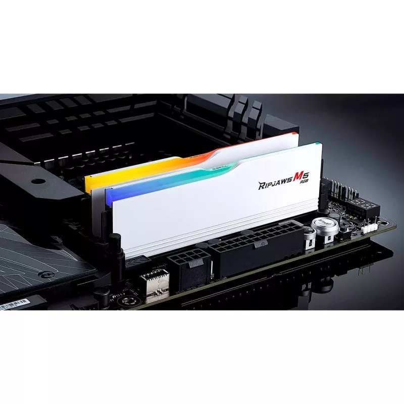 DIMM 32 GB DDR5-6000 (2x 16 GB) Dual-Kit, memoria blanca, F5-6000J3636F16GX2-RM5RW, Ripjaws M5, INTEL XMP