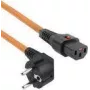 ACT cable de alimentación conector macho CEE 7/7 (acodado) - C13 IEC Lock naranja 2 m, EL247S