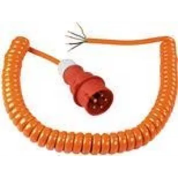 Cable en espiral de obra AS Schwabe 70431 — CEE 400V 16A, IP44, cable en espiral para uso en obra