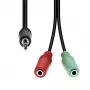 Cable ProXtend 4-Pin a 2×3-Pin M-F M42XM3F-003, 1 m, negro