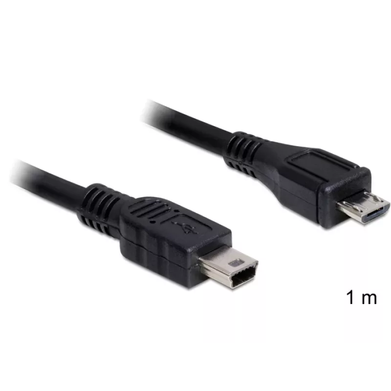 Cable USB DeLOCK 83177 1 m Micro-USB B Mini-USB B Negro