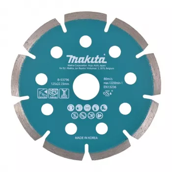 MAKITA DISCO DE CORTE DIAMANTADO 125x22,23mm SEGMENTADO (EN SECO) HORMIGÓN, GRANITO, MÁRMOL
