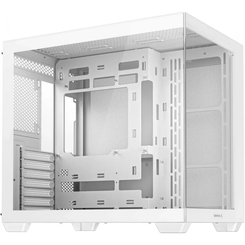 Caja de PC DeepCool CG530 WH Midi Tower – ATX/Micro ATX/ITX, cristal templado, 2 bahías de 3,5