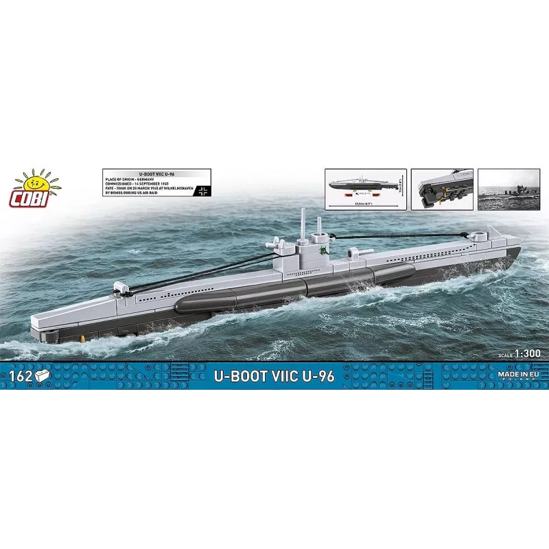 Modelo a escala de submarino Cobi Type VIIC 1:300, set 4857