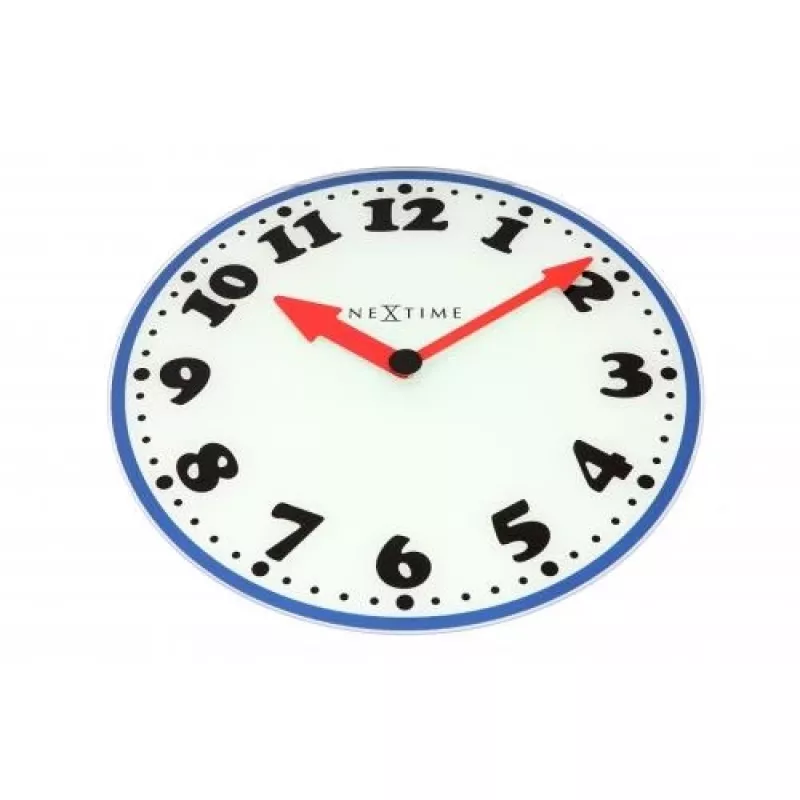 Reloj de pared NeXtime 8151 Boy, Ø43 cm, blanco/azul/negro/rojo