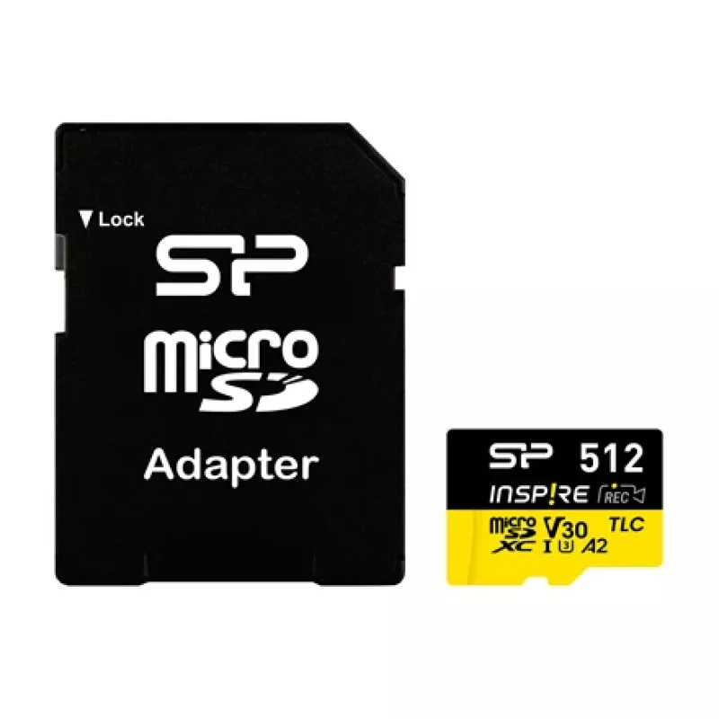 Tarjeta de memoria Silicon Power Inspire 512 GB MicroSDXC V30 UHS-I U3 A2 4K + Adaptador (SP512GBSTXLA2V1NSP)