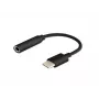 Adaptador de cable SAVIO AK-35/B conector macho USB Type-C (3.1) a conector hembra de 3,5 mm, negro