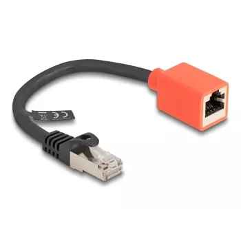 Cable de red DeLOCK adaptador de protección de dispositivo RJ45 Cat.6A S/FTP 20 cm negro rojo