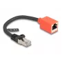 Cable de red DeLOCK adaptador de protección de dispositivo RJ45 Cat.6A S/FTP 20 cm negro rojo