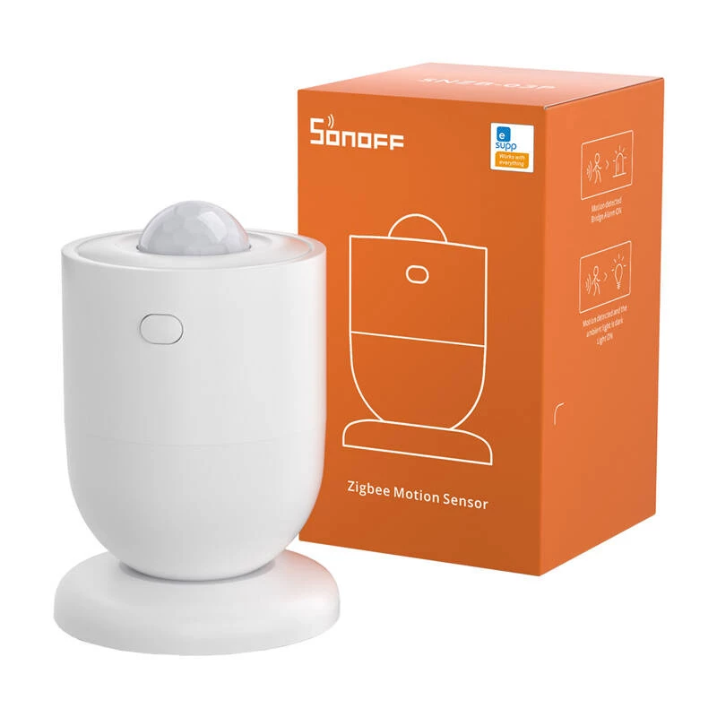 Detector de movimiento Sonoff SNZB-03P de pared, ángulo de detección 110°, alcance 6 m, pila CR2477, carcasa de plástico