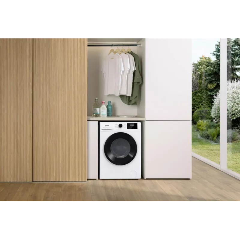 Lavadora independiente Gorenje W3NGPI72SBS, 7 kg, 1200 rpm, motor inverter, vapor, 15 programas, Blanco