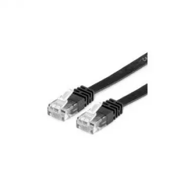 Cable de parcheo UTP Cat.6, plano, negro 5m (21.99.0965)