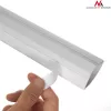 Maclean MCTV-575 cubrecables de suelo, 1,5 m, 43 x 23 mm, altura 23–32 mm, blanco, con cinta adhesiva
