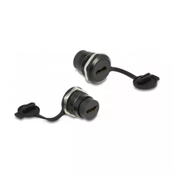 Conector macho empotrable HDMI-A DeLOCK con tapa protectora negro 30,3 mm 23,5 mm