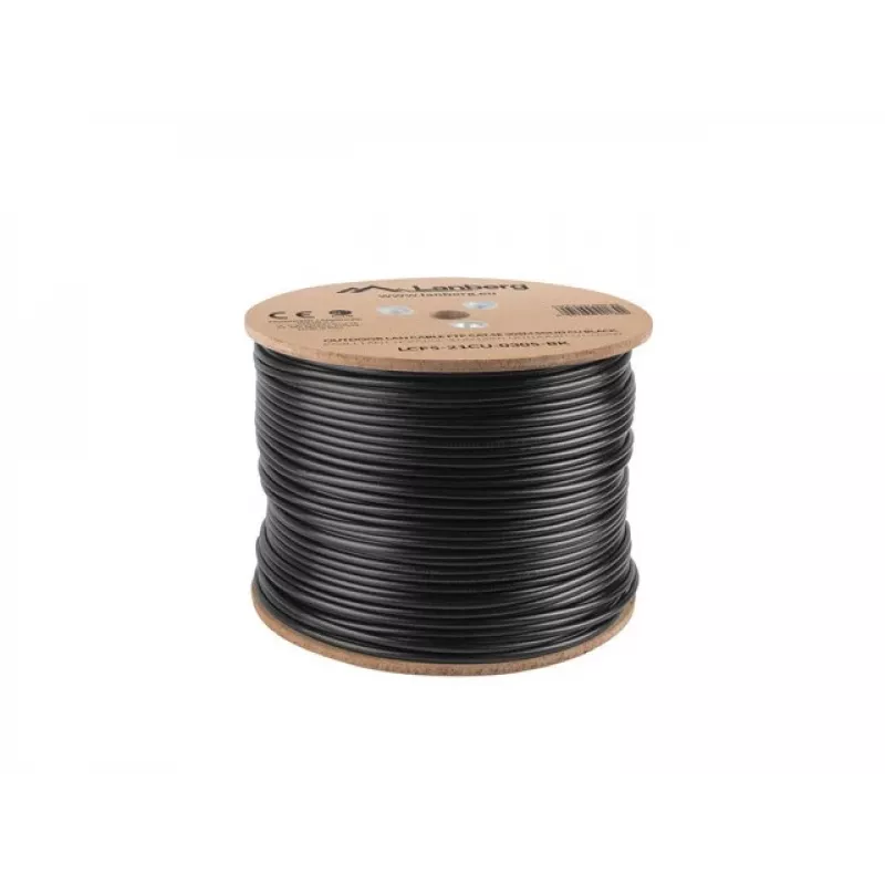 Lanberg LCF5-21CU-0305-BK cable de instalación Cat5e F/UTP para exterior, cobre macizo, 305 m, negro