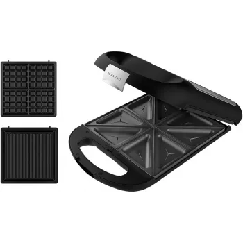 Sandwichera Cecotec | Rock'nToast Family 3in1 | 1500 W | número de placas 3 | negra