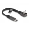 Cable plano USB 2.0 DeLOCK conector macho USB Type-C a conector macho USB Type-C en ángulo PD 3.0 60 W 14 cm negro