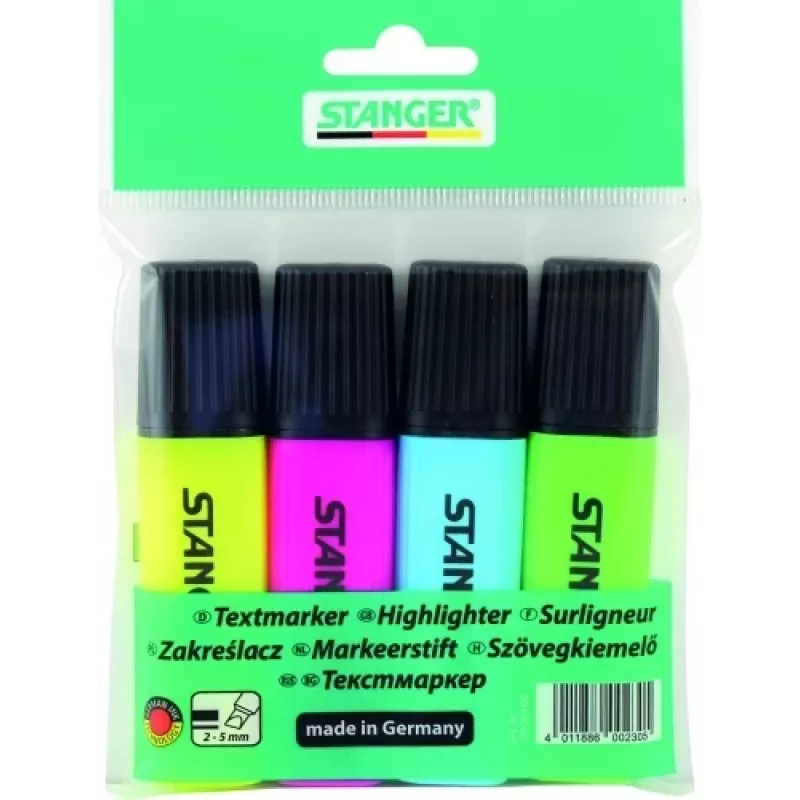 Subrayador STANGER, 1-5 mm, set 4 unidades 180009000
