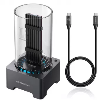 GrauGear G-M2DK-U4-40G Base de acoplamiento SSD M.2 NVMe USB 3.2 Gen 2 Type-C, 40 Gbit/s, gris
