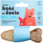 Hueso AZANKI con gambas y aceitunas negras en piel de bacalao en forma de pez – snack para perros – 12 cm