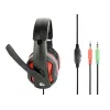 Auriculares gaming con cable GEMBIRD GHS-03 — 20–20000 Hz, cable de 2 m, 250 g, negro/rojo