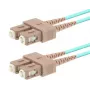 Cable de fibra óptica LOGON AL5SCSC25I/3I OM3 25 m SC–SC 50 µm dúplex completo aqua