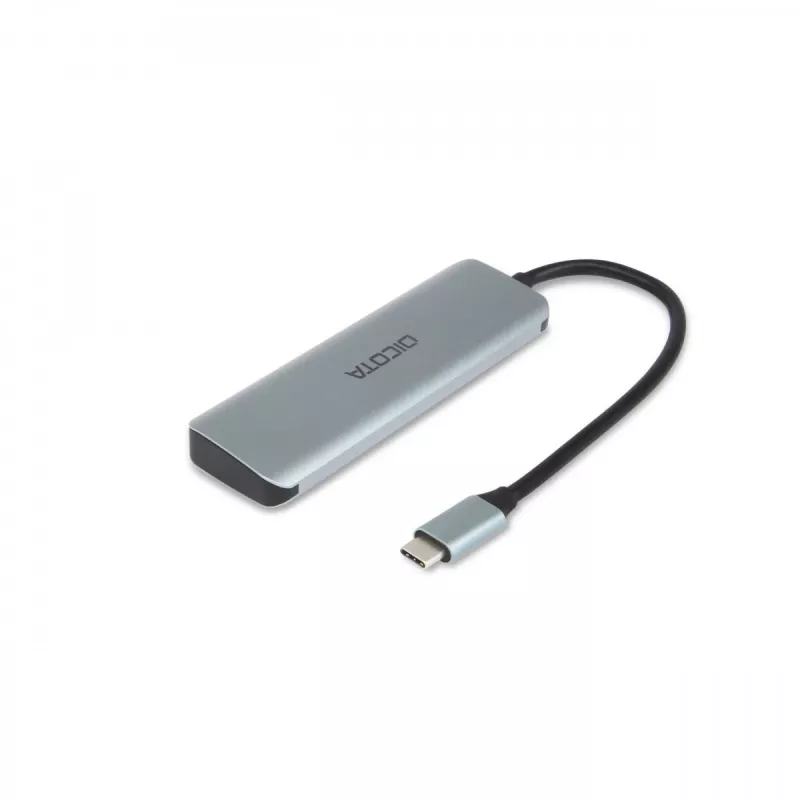 Hub USB Type-C DICOTA D32061 10000 Mbit/s Plata